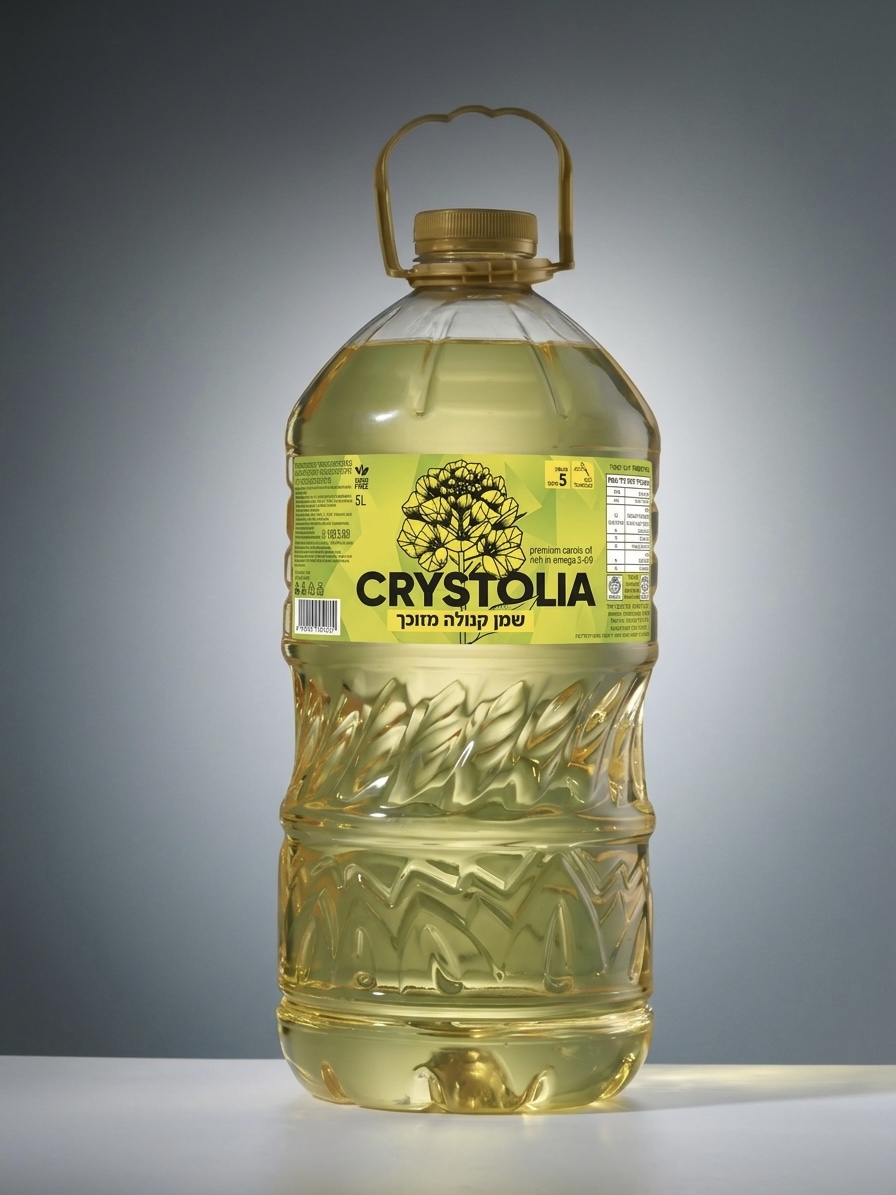 Бутылка рапсового масла Crystolia 5 л — вид спереди